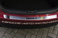 Накладка на наруж. порог багажника с рисунком, седан 4d, Mazda (мазда) 3 2013-