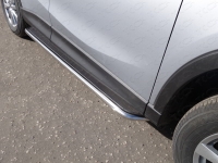 Пороги с площадкой (нерж.лист) 42,4 мм Mazda CX-5 2015