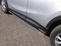 Пороги овальные с проступью 75х42 мм Mazda CX-5 2015