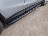 Пороги алюминиевые с пластиковой накладкой (карбон черные) 1720 мм Mazda CX-5 2015 SKU:381290qw