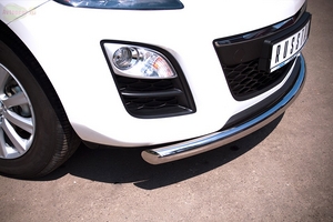 Защита бампера передняя из нержавеющей стали. 63мм (дуга) Mazda (мазда) CX-7 (CX 7) (2010 по наст.)  ― PEARPLUS.ru