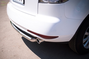 Защита бампера задняя из нержавеющей стали. 63мм (дуга) Mazda (мазда) CX-7 (CX 7) (2010 по наст.)  ― PEARPLUS.ru