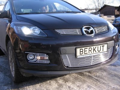 Накладка на решетку бампера d10 Mazda (мазда) CX-7 (CX 7) 2006-2009 ― PEARPLUS.ru