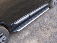 Пороги алюминиевые с пластиковой накладкой 1720 мм Mitsubishi Outlander (2015 по наст.)