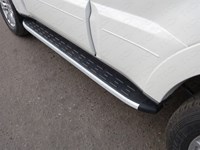 Пороги алюминиевые с пластиковой накладкой 1820 мм Mitsubishi (митсубиси) Pajero (паджеро) IV 2014-