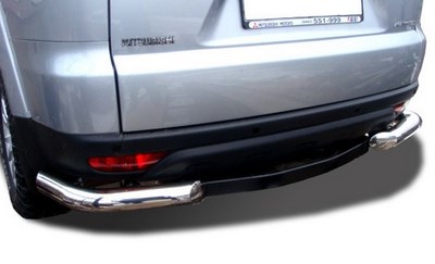 Защита заднего бампера уголки 60 мм Mitsubishi (митсубиси) Pajero (паджеро) Sport (2014 по наст.) ― PEARPLUS.ru
