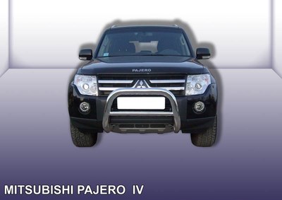 Кенгурятник d76 низкий Mitsubishi (митсубиси) Pajero (паджеро) 4 V80 (2007-2011) ― PEARPLUS.ru