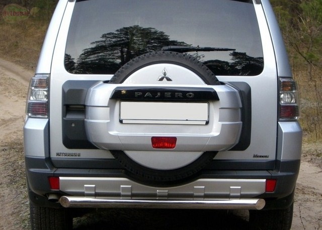 Защита бампера задняя из нержавеющей стали. 76мм Mitsubishi Pajero V80 (2007-2011) 