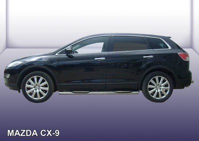 Пороги d76 с проступями Mazda (мазда) CX-9 (CX 9) (2008 по наст.) ― PEARPLUS.ru