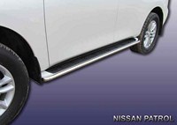 Защита штатного порога d42 Nissan (ниссан) Patrol (2012 по наст.) 