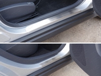 Накладки на пороги (лист шлифованный) Nissan Almera 2015