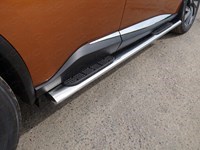 Пороги овальные с накладкой 120х60 мм Nissan (ниссан) Murano (мурано) 2016-