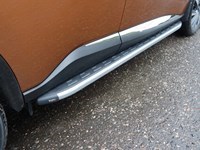 Пороги алюминиевые с пластиковой накладкой (карбон серебро) 1820 мм Nissan (ниссан) Murano (мурано) 2016-