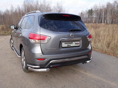 Защита задняя (уголки двойные) 76, 1/42, 4 мм Nissan (ниссан) Pathfinder 2014 ― PEARPLUS.ru
