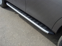 Пороги алюминиевые с пластиковой накладкой Nissan Patrol (2014 по наст.)