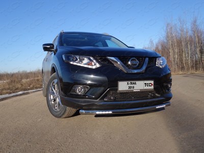Защита передняя нижняя короткая (с ходовыми огнями) 60, 3 мм Nissan (ниссан) X-Trail 2015 ― PEARPLUS.ru