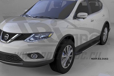 Пороги алюминиевые (Onyx) Nissan X-Trail (2014-)
