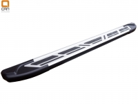 Пороги алюминиевые (Corund Silver) Nissan X-Trail (2014-) SKU:401755qe