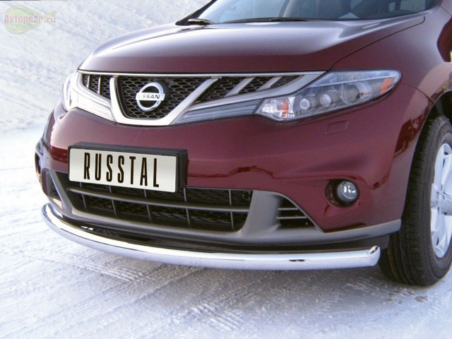 Защита бампера передняя из нержавеющей стали. 63мм (дуга) Nissan Murano (2010 по наст.) 