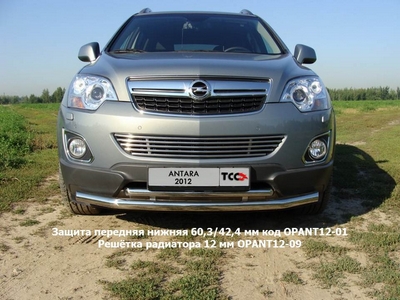 Защита передняя нижняя 60,3/42,4 мм на Opel Antara 2012 по наст.