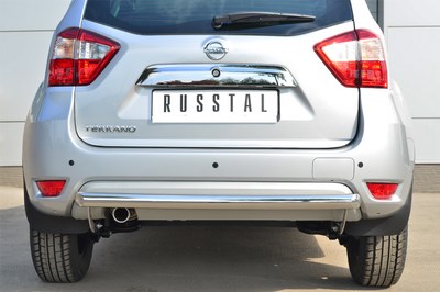Защита заднего бампера d63 (дуга) Nissan (ниссан) Terrano 2014 по наст. ― PEARPLUS.ru