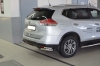Защита заднего бампера уголки двойные 60/42 мм короткие Nissan (ниссан) X-Trail 2015