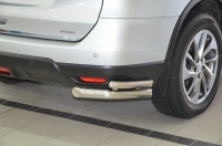 Защита заднего бампера уголки двойные 60/42 мм Nissan X-Trail 2015