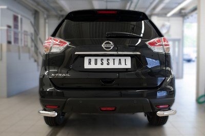 Защита заднего бампера уголки d63 (секции) Nissan (ниссан) X-Trail 2015 ― PEARPLUS.ru