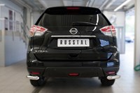Защита заднего бампера уголки d63 (секции) Nissan (ниссан) X-Trail 2015