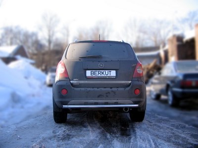 Защита задняя одинарная d60 (эллиптические заглушки) Opel (опель) Antara 2006-2010 ― PEARPLUS.ru