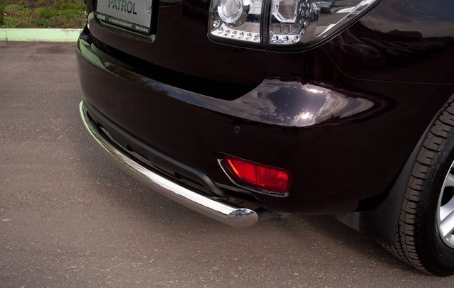 Защита бампера задняя из нержавеющей стали. 76мм (дуга) Nissan Patrol (2010 по наст.) 