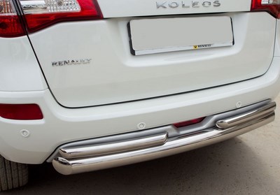 Защита заднего бампера двойная 60-42 мм Renault (рено) Koleos (колеос) (2011 по наст.) ― PEARPLUS.ru