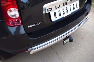 Защита бампера задняя из нержавеющей стали d75х42мм (овал) Renault (рено) Duster (2010 по наст.)  ― PEARPLUS.ru