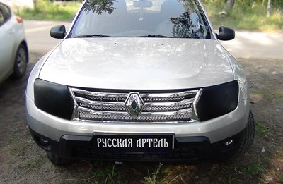 Накладки на передние фары для самостоятельного изготовления ресничек 2 шт. Renault (рено) Duster 2011 ― PEARPLUS.ru
