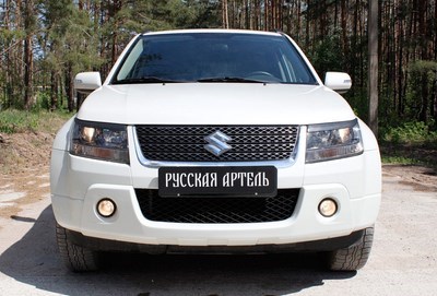 Накладки на передние фары (реснички) 2шт. Suzuki (сузуки) Grand Vitara (гранд витара) 2008- SKU:147080qw ― PEARPLUS.ru
