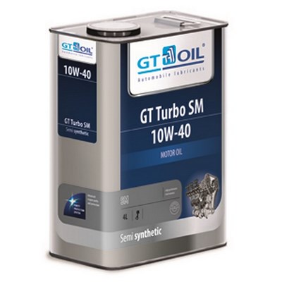 Моторное масло для бензиновых двигателей GT Turbo SM  (П/синтетика)  10W-40 (4л) ― PEARPLUS.ru