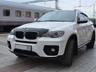 Дефлектор капота BMW (бмв) X5 (X5) (2007-2013) /Х6 (2007-) узкий (темный) ― PEARPLUS.ru