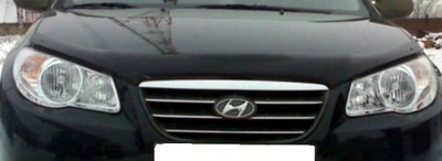 Дефлектор капота (тёмный) Hyundai Elantra (2006-2010)