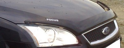 Дефлектор капота тёмный Ford Focus 2 (2005-2007)