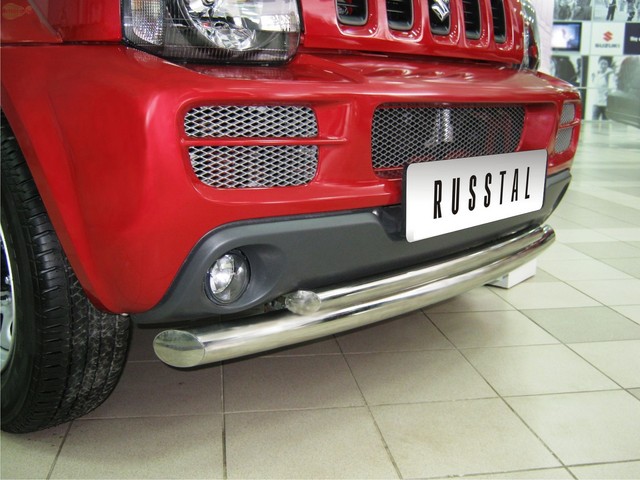 Защита бампера передняя из нержавеющей стали. 63мм/42 (дуга) Suzuki Jimny (2006 по наст.) 