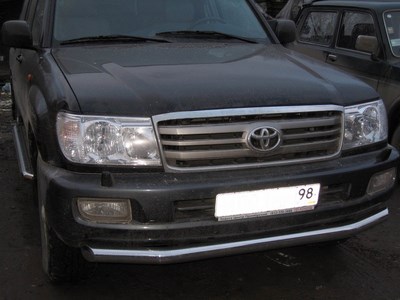 Защита переднего бампера d 76 (труба) Toyota (тойота) Land Cruiser (круизер) (ленд крузер) 100 ( 105 ) 1998-2007 ― PEARPLUS.ru