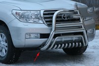Защита переднего бампера (кенгурин) мини d 76/76 Toyota (тойота) Land Cruiser (круизер) (ленд крузер) 200 2007-2012