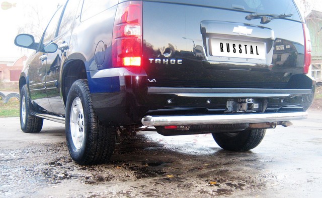 Защита бампера задняя из нержавеющей стали. 76мм (дуга) Chevrolet Tahoe (2006 по наст.) 