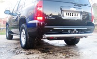 Защита бампера задняя из нержавеющей стали. 76мм (дуга) Chevrolet (Шевроле) Tahoe (2006 по наст.) 