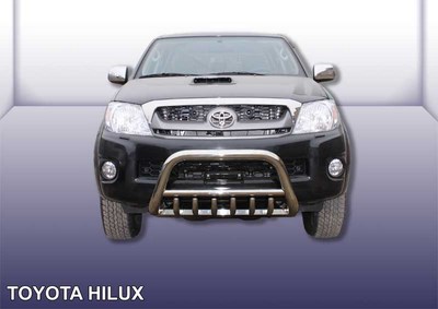 Кенгурятник d57 низкий с защитой картера Toyota (тойота) HiLUX (хайлюкс) (2010 по наст.) ― PEARPLUS.ru