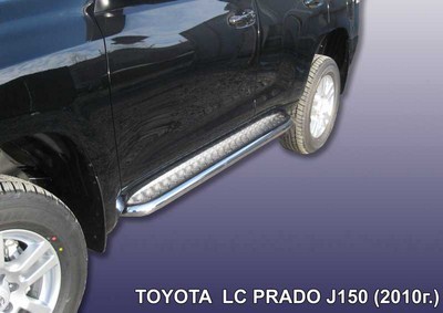 Пороги d57 с листом Toyota (тойота) Land Cruiser (круизер) (ленд крузер) Prado J150 (2009-2013) ― PEARPLUS.ru