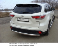 Защита задняя (овальная) 75х42 мм Toyota (тойота) Highlander (2014 по наст.) ― PEARPLUS.ru