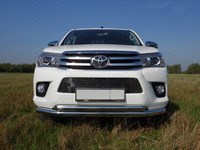 Защита передняя нижняя (двойная) 76, 1/60, 3 мм Toyota (тойота) Hilux 2015
