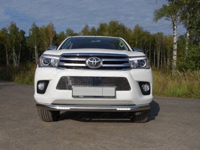 Защита передняя нижняя (с ДХО) 76,1 мм Toyota Hilux 2015
