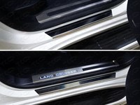Накладки на пороги с гибом (лист зеркальный) Toyota (тойота) Land Cruiser (круизер) (ленд крузер) 200 2015